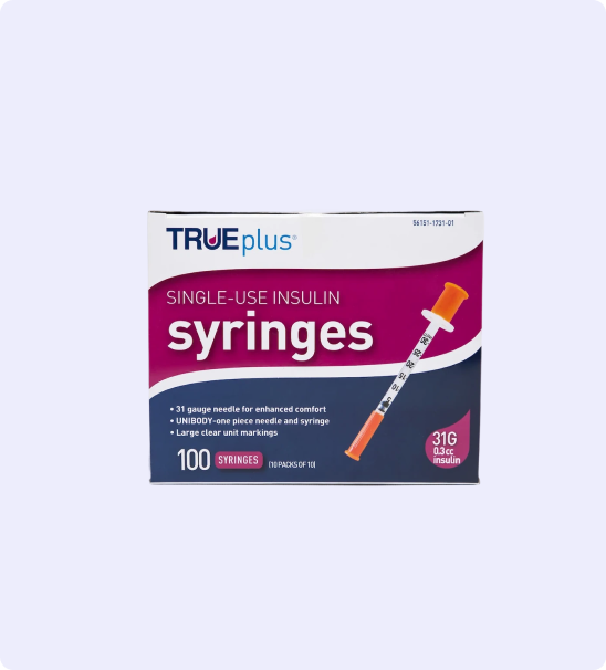 0.3 cc Ultra Fine Syringe 31 gauge – Box of 100 (True Plus)