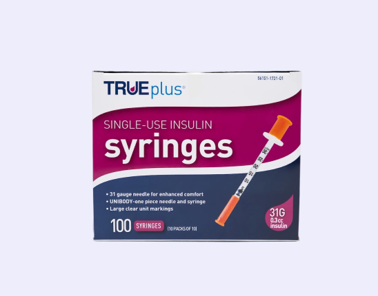0.3 cc Ultra Fine Syringe 31 gauge - Box of 100 (True Plus)