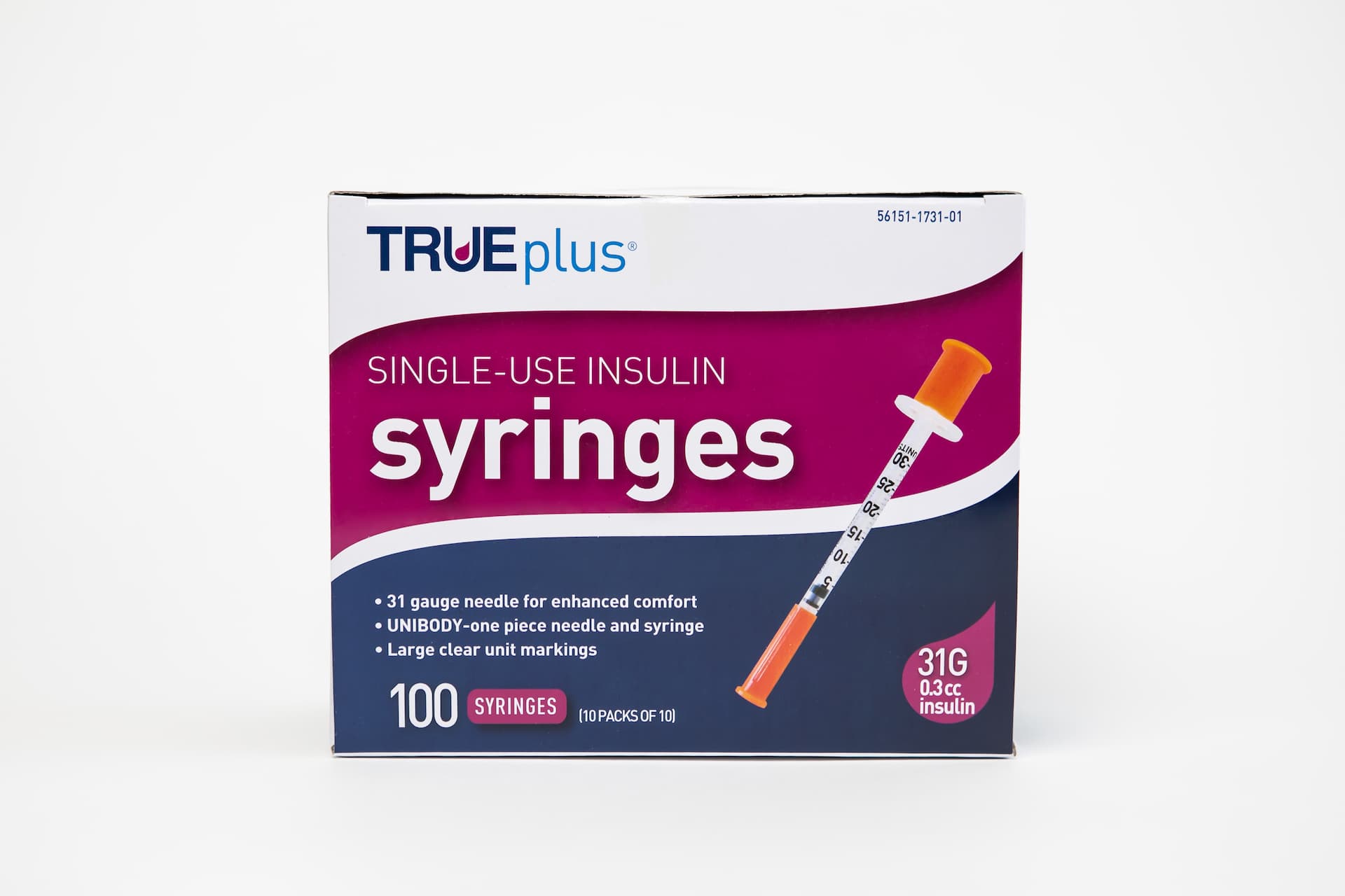 0.3 cc Ultra Fine Syringe 31 gauge - Box of 100 (True Plus)