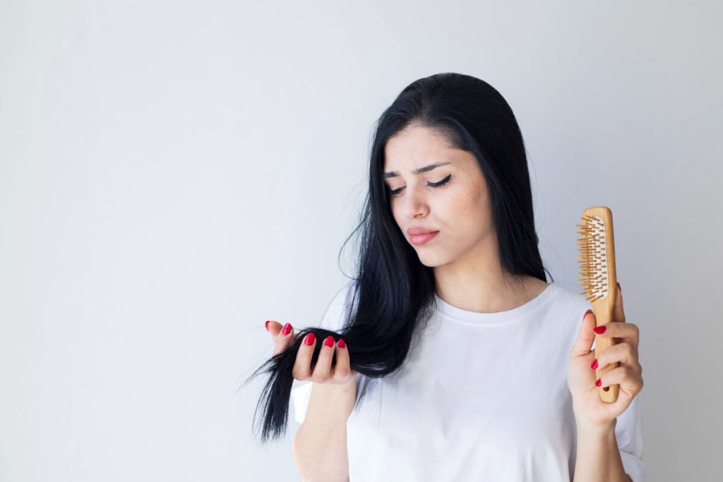 Woman have damaged and broken hair