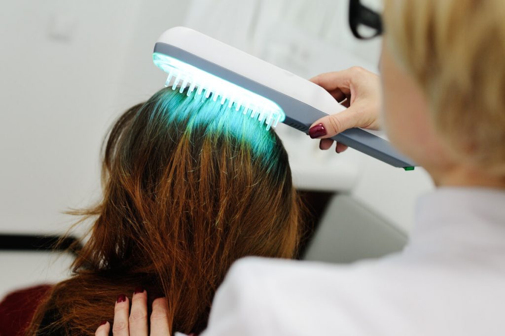 Light Therapy treatment of scalp and hair structure