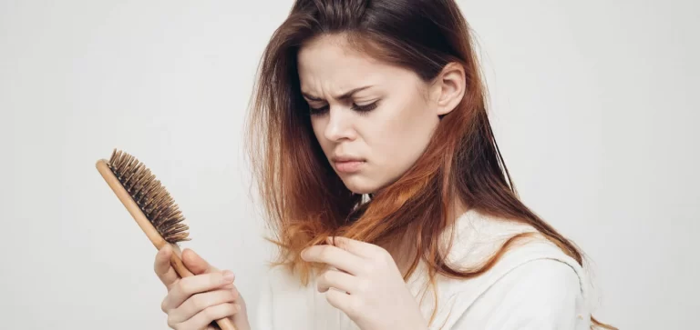 woman having hair loss problem