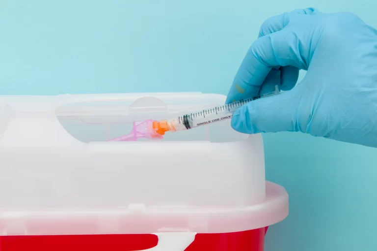 hypodermic needle and syringe disposal