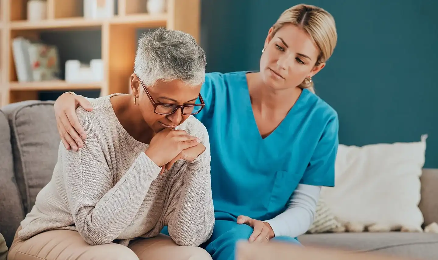 nurse assisting a patient after tirzepatide treatment