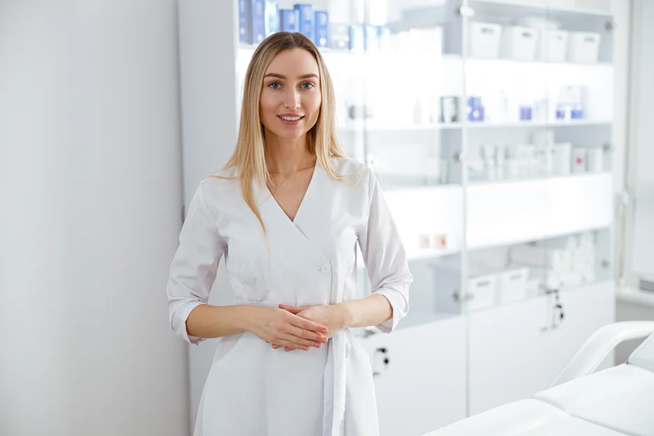 an esthetician inside a beauty clinic