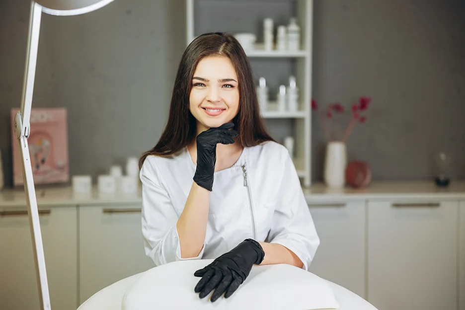 an esthetician inside a beauty clinic