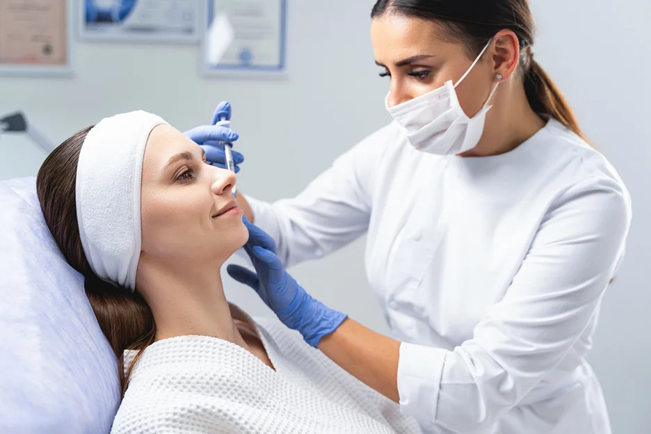 a provider injects c pdrn injections on the patient's face