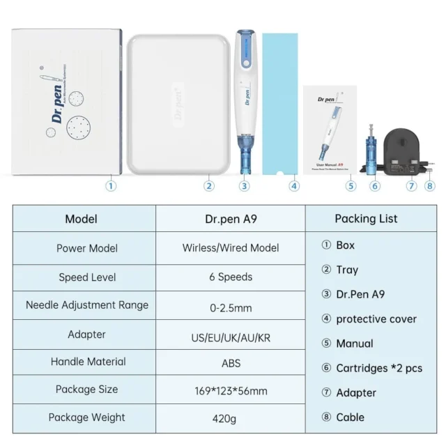 Dr. Pen A9 Ultima Pro Microneedling Pen Plus 5-Maxellize PDRN Skin Booster and 10 EGF Masks - Image 5