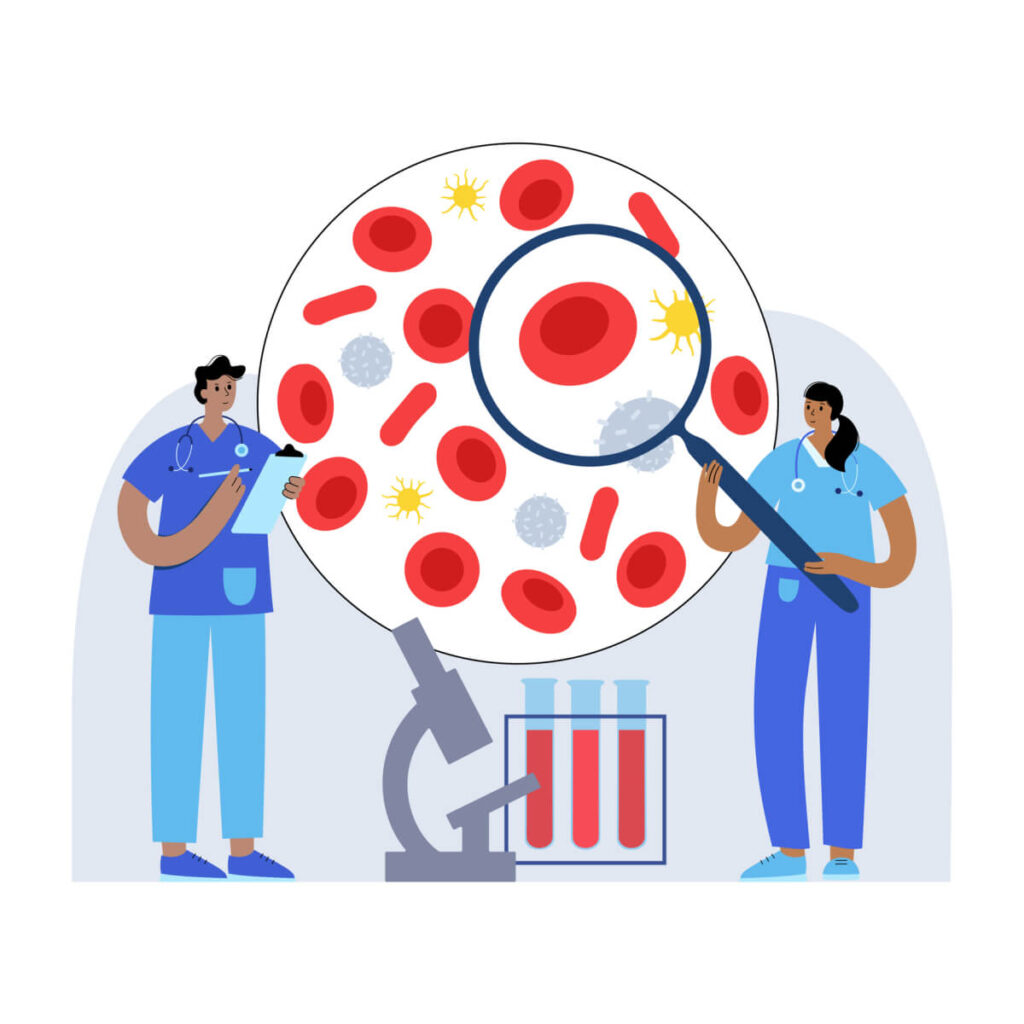 Medical research of erythrocytes, thrombocytes and leukocytes for prp injections