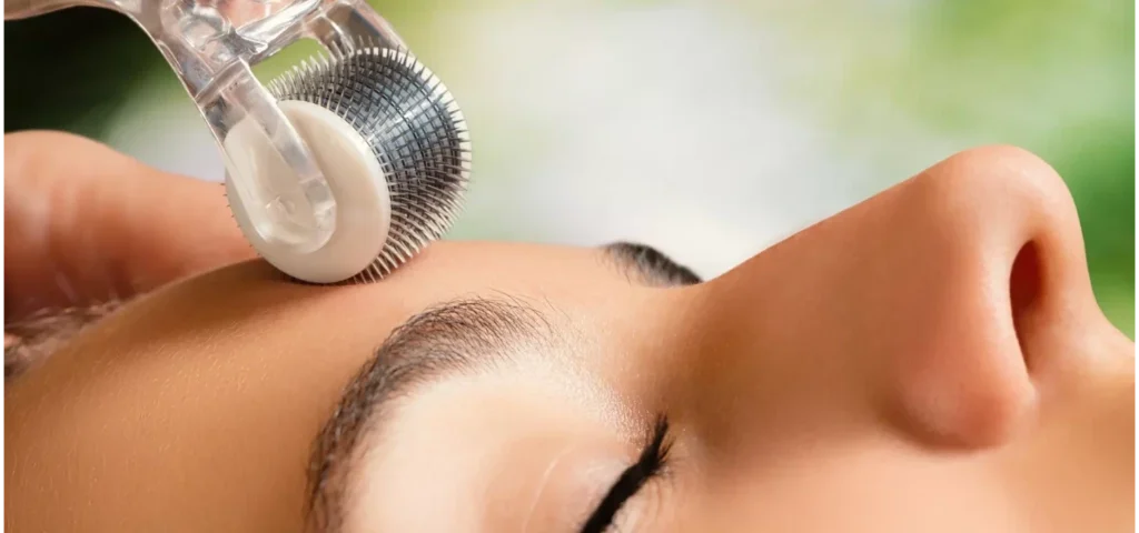 derma rolling on the face