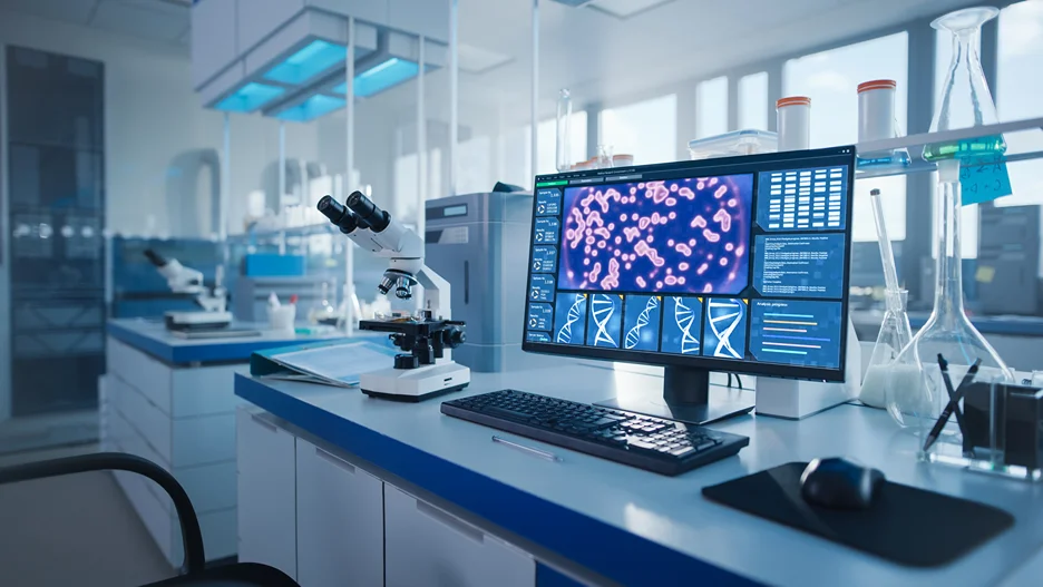 medical research laboratory for exosomes and dna concepts