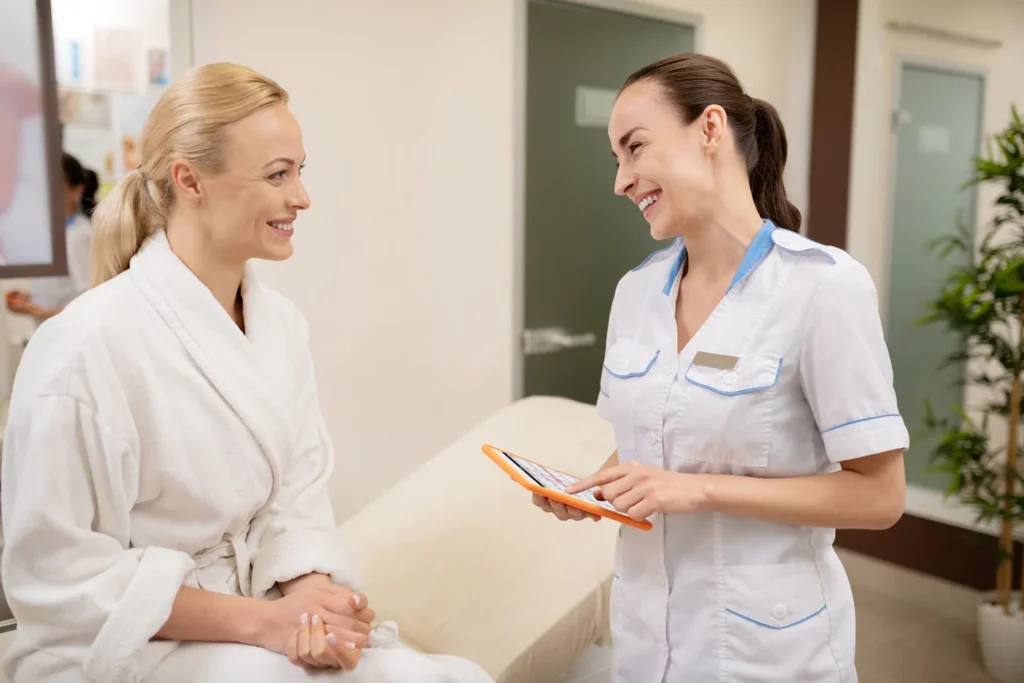 patient and provider consult on pdrn exosome treatment