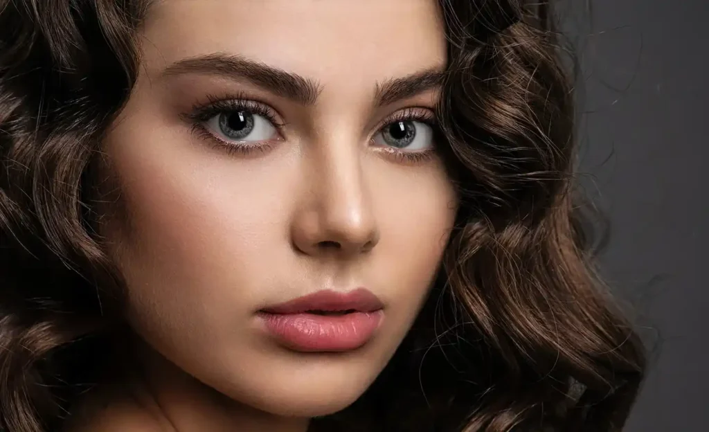 a portrait of a young woman with radiant skin aftrer using salmon dna