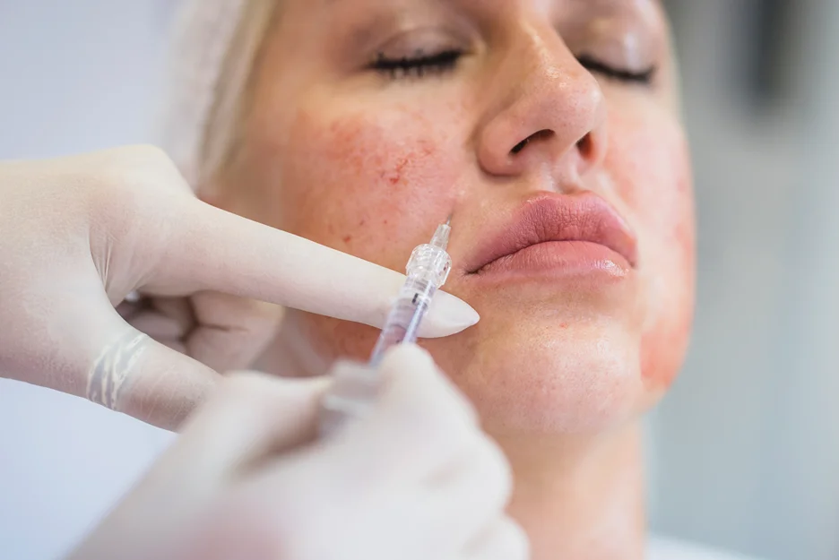 a woman underwent salmon dna microneedling treatment